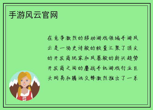 手游风云官网